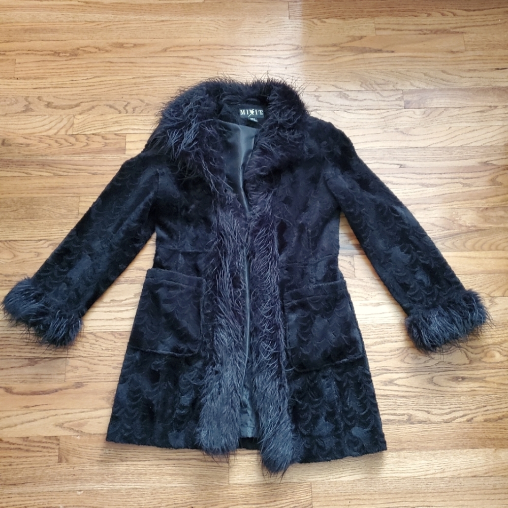 Faux Fur Black Coat